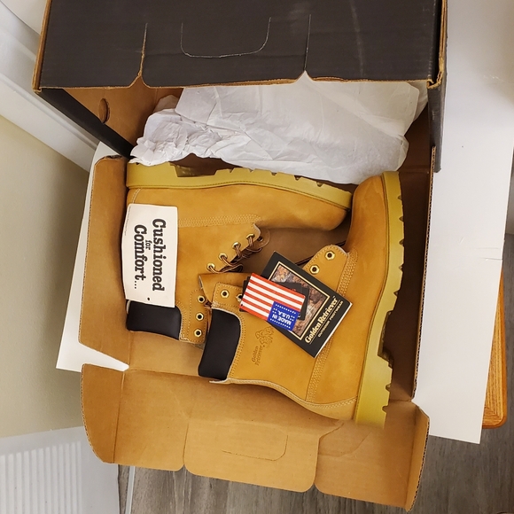🤩New with tags and box Vintage Golden Retriever waterproof leather boots size 8 - Picture 6 of 16